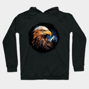 Eagle Head Design - Intense Raptor Art Hoodie